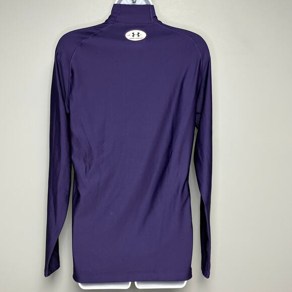 Under Armour Cold Gear Compression Purple Mock Neck Warm Base Layer Womens Sz L - Picture 5 of 5
